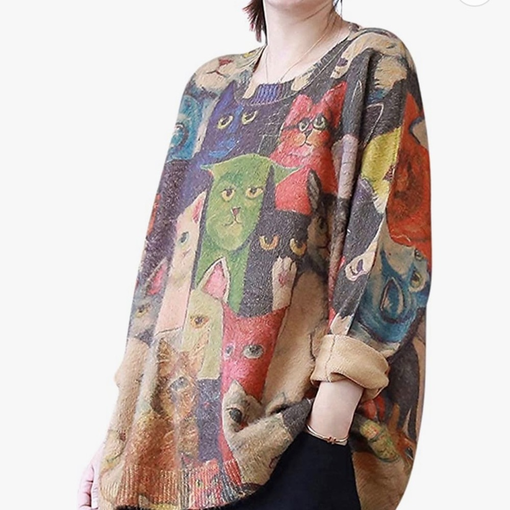 oversized cat sweater